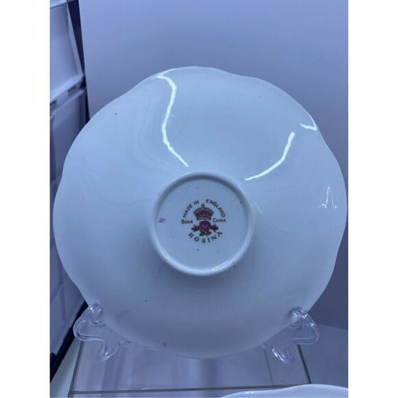 Rosina 5” Bone China teacup saucer, Made in England Chintz pattern set of 3 - Picture 14 of 16